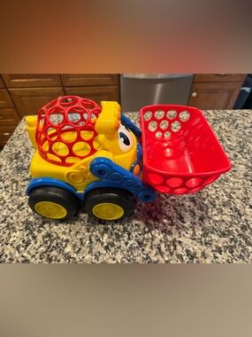 Colorful Yellow & Red Kids Scoop Truck Toy “o” ball